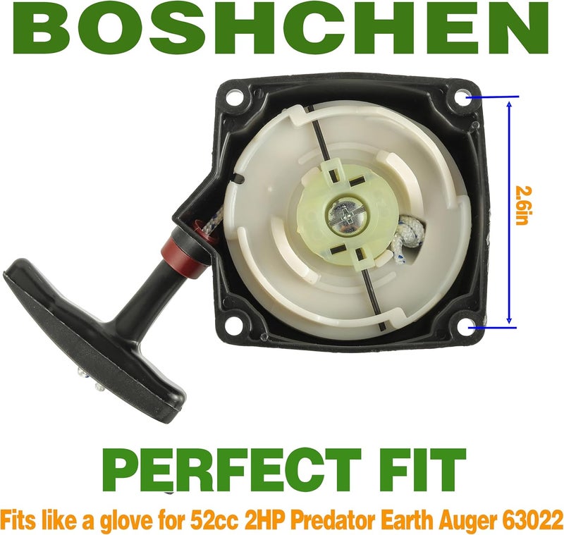 BOSHCHEN Upgraded 63022 Starter Recoil by - for 52cc 2HP Harbor Freight Predator Earth Auger Quake MC43 52CC 2HP - Pack of 2 - Image 4